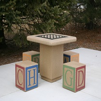 chess-board outdoor chess table