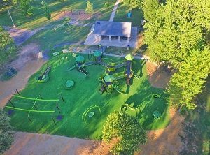 aerial photo of playground and turf Ohio
