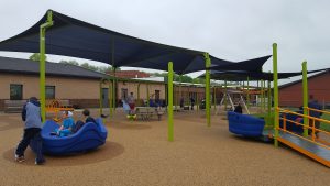 wheelchair accessible shaded playground