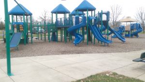 Blue and green playground