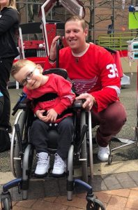 red wings hockey player inclusive playground